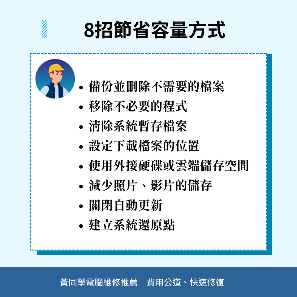 節省容量方式