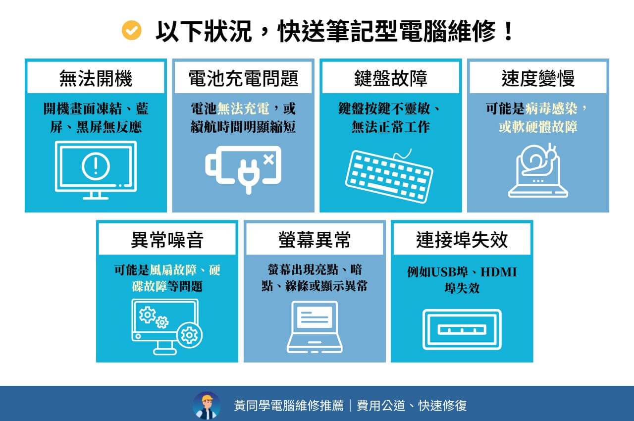 這7種狀況快送筆記型電腦維修