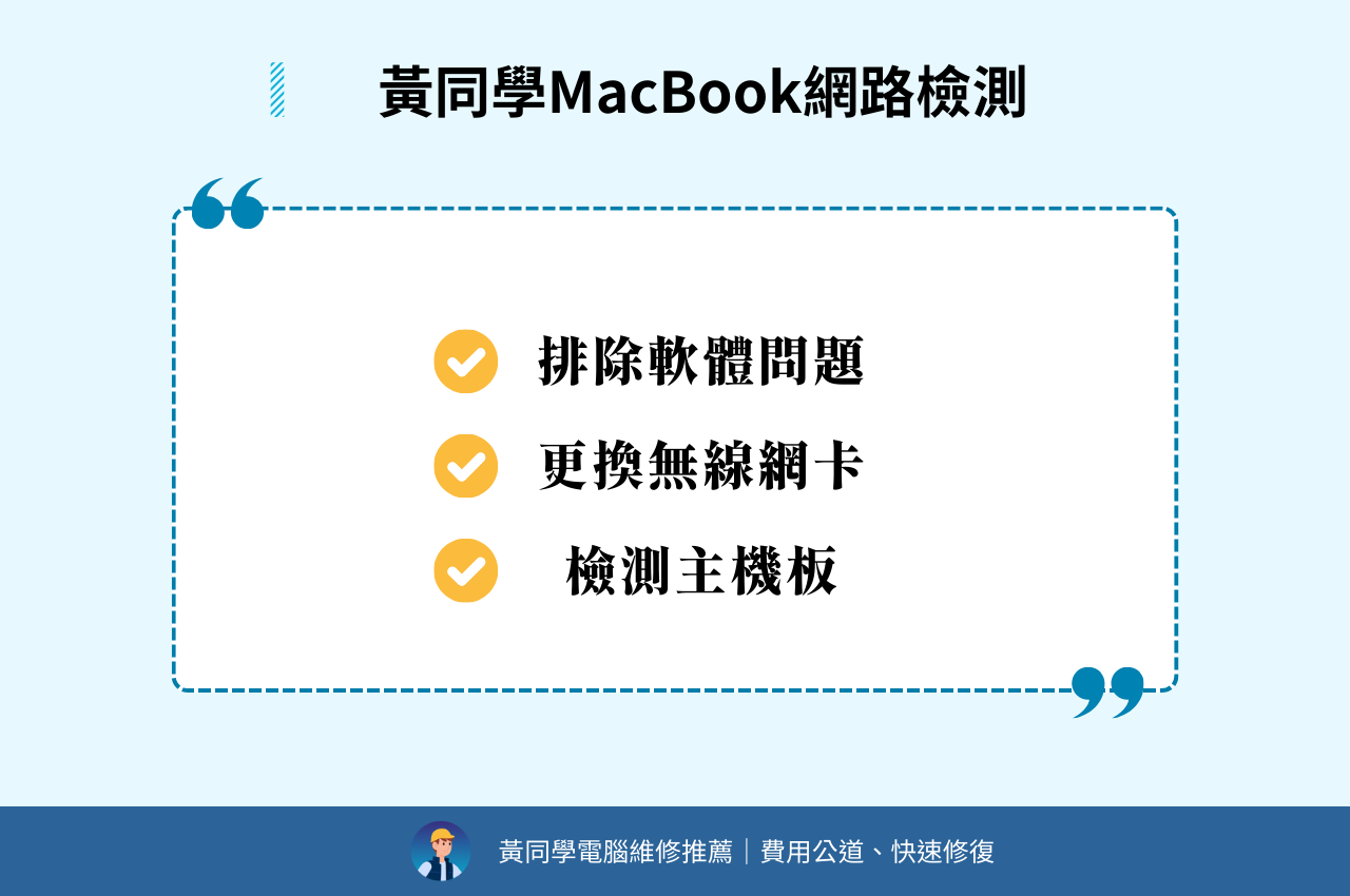 黃同學MacBook網路檢測